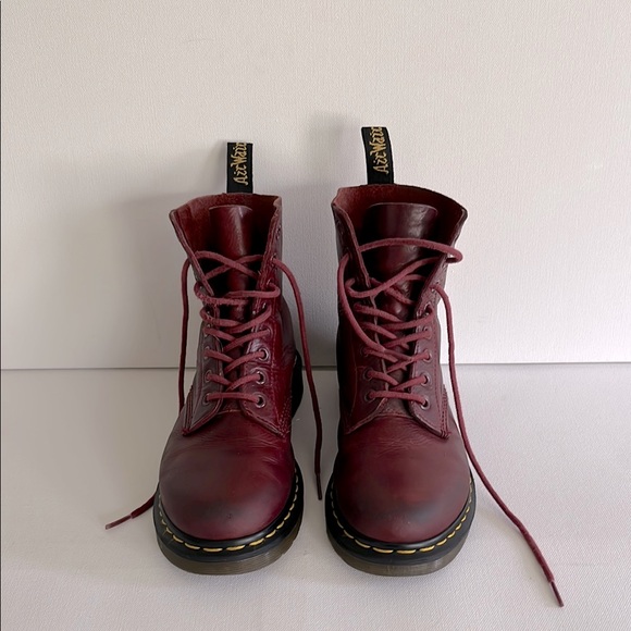 Dr. Martens Shoes - Dr. Martens Burgundy Leather Boots